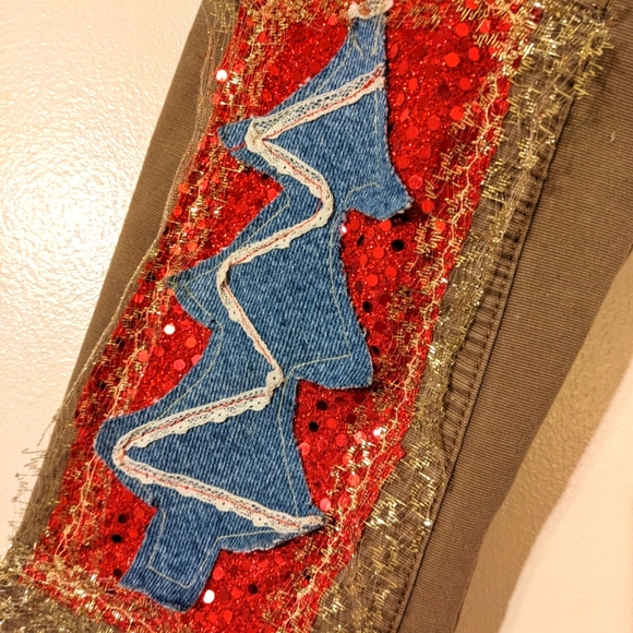 OOAK Christmas Stocking Handmade Gift Shabby Chic Boho Ornament - Picture 2 of 7